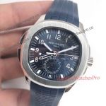 Replica Patek Philippe Rubber Band Watch 5164R Aquanaut Stainless Steel Case Blue Dial